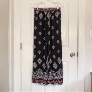Dizzy Gal Black Printed Drawstring Pants Size M